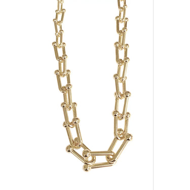Gold Chunky Chain Necklace by Claire Morgan Kuprycz at 6Whiskey, six whisky, Gia Necklace, bold, elegant, western, timeless, stackable, modern, trendy, accessory, jewelry, jewellery, gift for her, must-have, front view