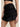 Black Lace Tiered Shorts at 6Whiskey, six whisky, bow detail, high waisted, scallop trim, lace, floral, vintage, edgy western, western, timeless, stylish, feminine, flirty, romantic, effortless, chic, layer, side view.