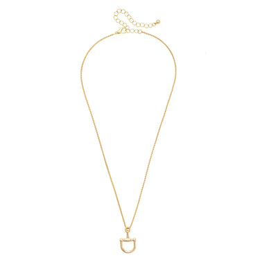 Single Bit Necklace at 6Whiskey, six whisky, simple gold chain, horse bit pendant, clasp, everyday, modern western, country girl, southern charm, ranch, equestrian, horse girl, gold necklace, casual western, stackable, basic western necklace, heritage, texas, gift idea, front view
