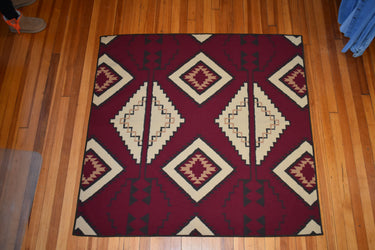 Burgundy Throw Blanket at 6Whiskey six whisky western pattern print maroon cream brown beige black 60x60 knit soft comfortable warm aggie