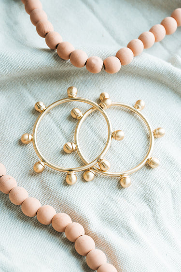 Gold Ball Bead Bangle at 6Whiskey six whisky womens jewelry simple jewelry stack bracelet accessories classic style everyday