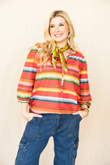 Red Serape Blouse at 6Whiskey six whisky womens quinn blouse by tasha polizzi rodeo season ready lightweight traditional western chic