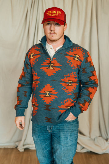 Morgan Pullover at 6Whiskey six whiskey tasha polizzi western new mexico colorado knit fabric mens quarter zip collared long sleeve