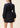 Ivana Mini Dress by Cleobella at 6Whiskey, six whisky, puff sleeves, pockets, lightweight, breezy, elevated, timeless, classy, southern, work wear, lunch date, day to night, date night, western, tie front, split neck, ruffled detailing, puff sleeve, mini dress, short dress, black dress, back view.