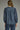 Denim darling blouse at 6whiskey, six whisky, woman wearing a blue denim blouse with jeans, ideal for fall game day or tailgate looks at texas a&m, aggies, SEC, gameday outift inspo, ruffle detail blouse, elasticated gathered long sleeve blouse, back view, football game outfit, watch party look, game day to weekday look. Pair with maroon or burgundy accessories and sneakers, sandals, or boots. Texas A&M aggie style. Casual chic aggie style.