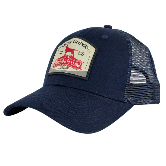 Friend and Fellow Over Under Mens Navy baseball cap at 6Whiskey six whisky with mesh back MADE IN USA