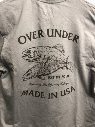 Over under long sleeve usa made t-shirt brown brookie 6whiskey six whisky 6 whiskey