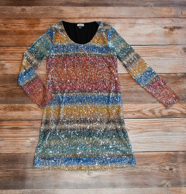 Tasha Polizzi Lilianna Sprakle Long Sleeve sequin dress at 6whiskey six whisky