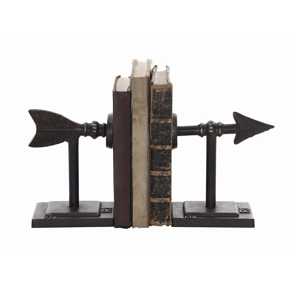 Cast iron arrow bookends black 6whiskey