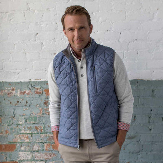 Men’s Ottley Quilted Full Zip Vest in Folkstone Grey 6Whiskey by Oxford Fall