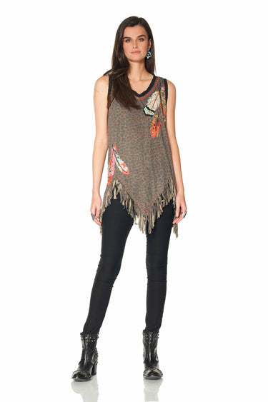 DDR Three Feather Leopard Tank Top at 6Whiskey six whisky in Cynthia spring collection T3426