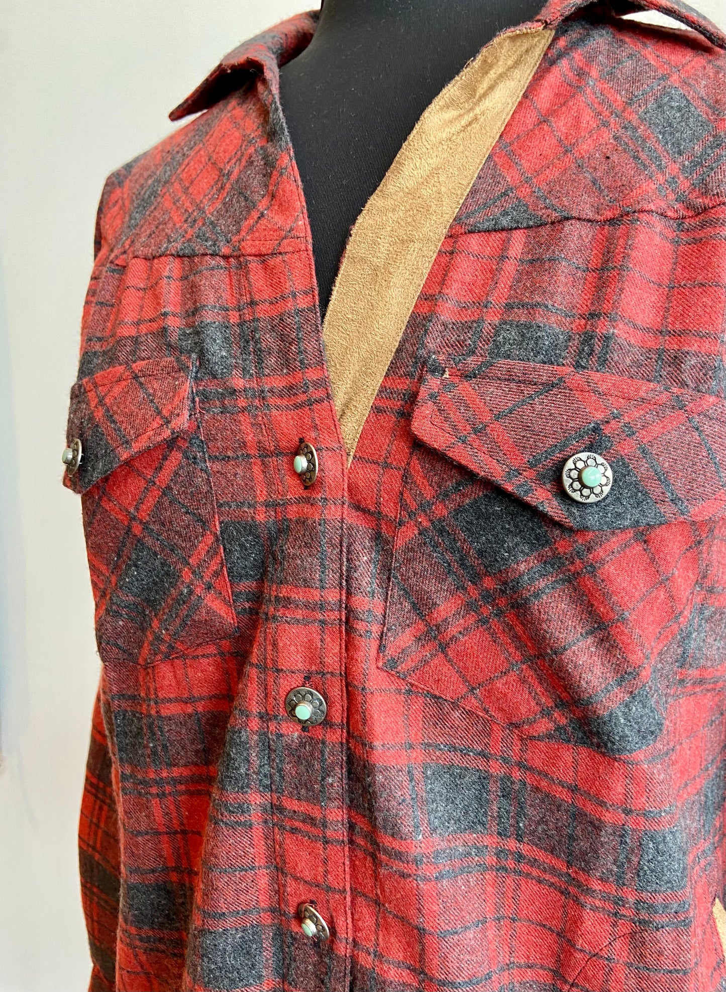 Womens red plaid shacket tunic at 6Whiskey six whisky MCO Shaley shirt jacket madison creek outfitters new womens fall button detail