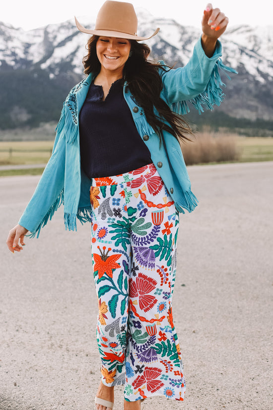DDR Nina Floral Wide Leg pant by double d ranch at 6whiskey six whisky womens spring 2022 style number P532 folk foray 