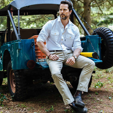 Duck Head Double Chest Pocket Mens White button down 100% cotton at 6Whiskey six whisky