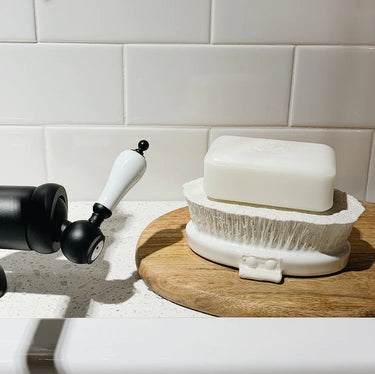 Porcelain Scrub Brush Soap Holder at 6Whiskey six whisky unique home decor