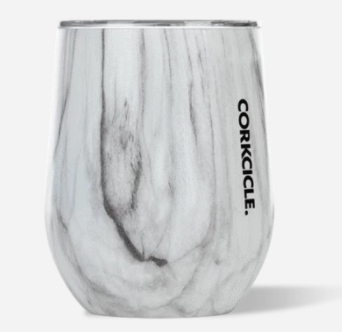 corkcicle 12 oz stemless wine tumbler at 6Whiskey six whisky snowdrift white marble with black