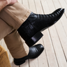 Men’s Tecovas William cowboy boots in midnight black caiman leather with western-stitched shaft and classic square toe at 6Whiskey at six whisky bryan college station texas 