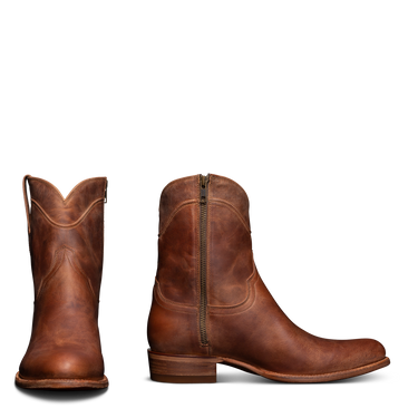 Men’s Tecovas Dean cowboy boots in scotch brown goat leather with mid-calf shaft, side zipper, and classic western styling at 6whiskey six whisky bryan college station texas 