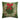 Green Wreath Hook Pillow by Peking at 6Whiskey, six whisky, square pillow, wool, handwoven, dark green, light green, red bow, red berries, classy, chic, tasteful. Front view.