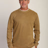 Heritage Crew in Dark Rye by True Grit at 6Whiskey, six whisky, Jackson ultra soft-ribbed knit, crewneck, long sleeve, basic, casual western, loungewear, fall essential, layering piece, neutral, soft, comfortable, stitch detailing. Front view.