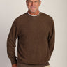 vintage brown sweatshirt by true grit at 6Whiskey, six whisky, apres fleece sweatshirt, long sleeve, dark brown, casual, basic, fall essential, soft, cozy, comfortable, loungewear, travel wear, casual western, versatile, transition piece, date night, errands, weekend. Front view. 