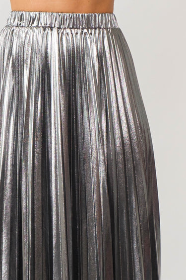 Silver Pleated Skirt
