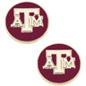 Maroon Aggie Studs at 6whiskey, six whisky, accessories, jewellery, womens jewellery, womens fashion, aggies, texas a&m, game day, tailgating, aggie, football game day, gold plated, maroon, earrings.