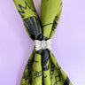 Southwest Bandana Bowtie Slide at 6Whiskey, six whisky, bandana accessory, scarf accessory, ring, sterling silver, etched lifework, sunburst centrepiece, eye-catching, western, modern western, trendy accessory, unique, artful, artisan, texas, lone star lifestyle, country, rodeo, country concert, front view