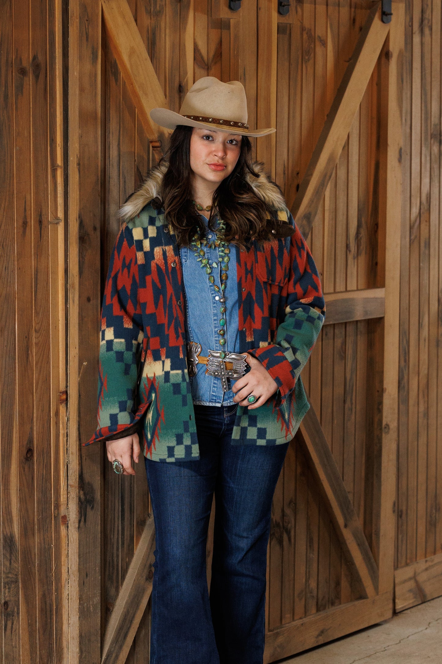 Womens aztec blanket coat with fur at 6Whiskey six whisky by tasha polizzi fall winter wear