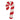 Candy Cane Shaped Pillow by Peking at 6Whiskey, six whisky, classic red and white striped, Christmas, holiday, festive, cheerful, unique, statement pillow, Front view.