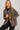 Cheetah Barn Coat, 6whiskey, six whisky, cool girl, effortless, edgy, corduroy lined, bold animal print, Botton closure, front pockets, layer piece, fall essential, aggies, gameday, tailgate, SEC, texas a&m. Front view.