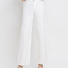 White Wide Leg Jeans at 6Whiskey, six whisky, pockets, belt loop, silver button, full-length, hemmed, modern, casual, causal western, basic, essential, classic, southern, texas, church, work, errands, rodeo, classy, dress up or down, stretchy denim, comfortable, denim, women's fashion, front view.