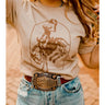 Halloween Buckin' Bronc T-Shirt at 6Whiskey six whiskey skeleton horse cowboy beige short sleeve graphic tee