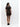 Dark Roast Leather Dress, Rebekeh Dress, mini length, crewneck, short sleeve, high neck, back zipper, winter, edgy western, girls night out, going out dress, concert dress, espresso brown, dark brown, fall, back view