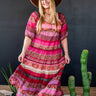 Rosen Dress at 6Whiskey six whisky tasha polizzi pink maxi puff sleeve sheer western print