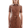 Carmel Circa Belt at 6Whiskey, six whisky, circle, gold detailing, djustable, versatile, day to night, lunch date, country concert, tailgating, western, modern, trendy, womens fashion, elevated western, front view.