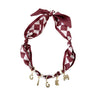Gig Em' Bubble Necklace at 6Whiskey, six whisky, maroon, white, gold plated, aggies, texas a&m, tailgate, gameday accessory, necklace, silk banana, checkered, retro, casual western, trendy, stylish, feminine, front view.