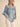 Heritage Smocked Denim Blouse at 6Whiskey, six whisky, long sleeve, balloon sleeve, cuff, placket, western yolk detail, breathable, lightweight, warm weather, frill detail, southern charm, SEC, church blouse, rodeo, brunch date, weekend outfit, modern western, casual, casual western, women's fashion, women's clothing, front view.