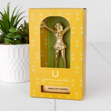 Make Shit Happen Trophy at 6Whiskey six whisky jenni earle cheerleader gold finish wood base silly quote home decor home goods decorative decoration