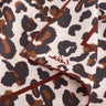 Spotted Chic Silk Bandana by Lost Pattern at 6Whiskey, six whisky, fall, winter, maroon, brown leopard on white background, statement accessory, bag accessory, hat accessory, edgy western, cool girl, it girl, leopard print, SEC sorority girl game day, rodeo, country music concert, girls night out, modern western, western accessory, detail corner view.