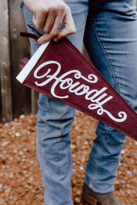 Load image into Gallery viewer, Howdy Pennant - Maroon
