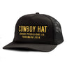 Black Cowboy Hat at 6Whiskey six whisky black yellow sendero western modern mesh foam trucker
