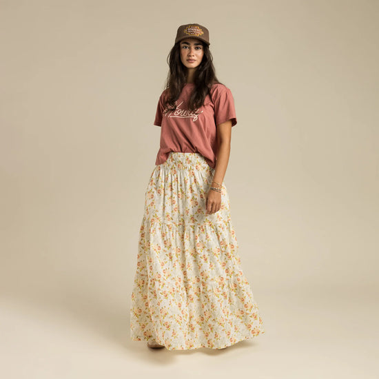 Juliette Floral Maxi Skirt by sendero provisions co at 6Whiskey six whisky spring elastic waistband womens wear