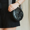Black Embroidered Clear Bag at 6Whiskey six whisky clear view stadium gameday bag leather fabric detachable strap