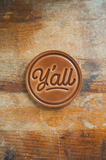 Y'all Leather Coaster