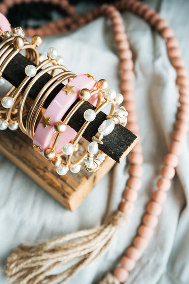 Gold Ball Bead Bangle at 6Whiskey six whisky womens jewelry simple jewelry stack bracelet accessories classic style everyday