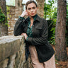 Maude Shacket at 6Whiskey six whisky gray grey cold weather fall winter button down herringbone cuffed collared pockets tasha polizzi 