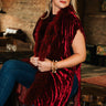 Cervantez Velvet Cape at 6Whiskey six whisky Double D Ranch Milo color DDR 30 Year Anniversary Label Nashville Fall 2020 C2742 kimono style raccoon fur trim festive holiday short sleeve medium length mid thigh