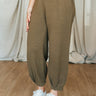 Green Slouchy Pants at 6Whiskey six whisky loose fit drawstring waistband casual lounge everyday womens casual mid rise knit joggers