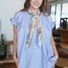 Fresh Start Flutter Top - Lilac at 6Whiskey, six whisky, short sleeve, puff sleeve, ruffle detail, split neckline, lightweight, flowy, delicate, feminine, light purple, brunch outfit, casual women's top, southern charm